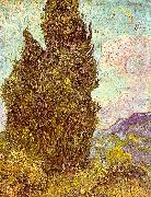 Vincent Van Gogh Two Cypresses oil painting picture wholesale